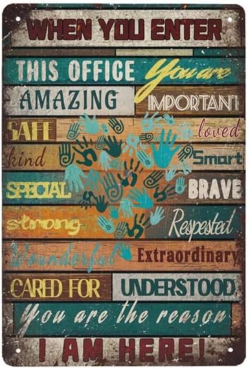 Office Tech Decor - Letrero de metal retro con la