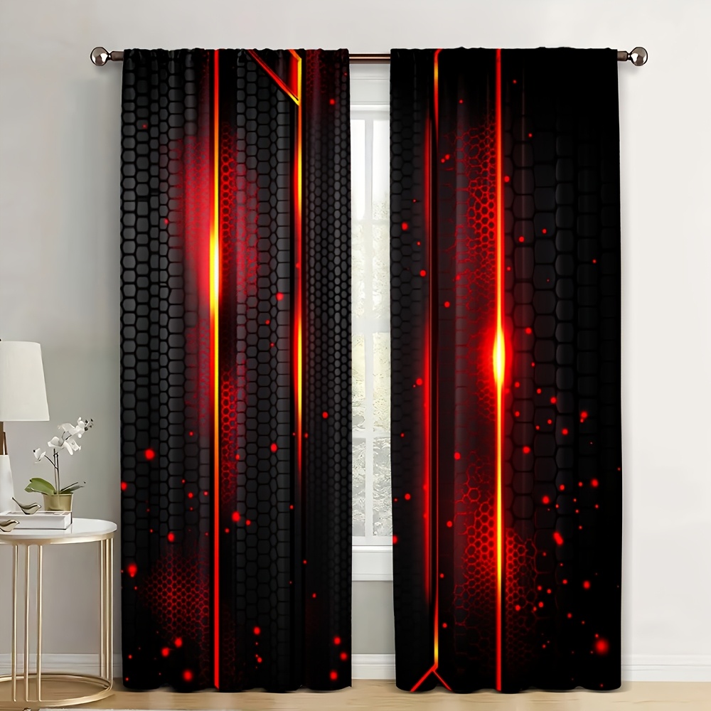 Office Tech Decor - 2 Cortinas de Lava Negras y