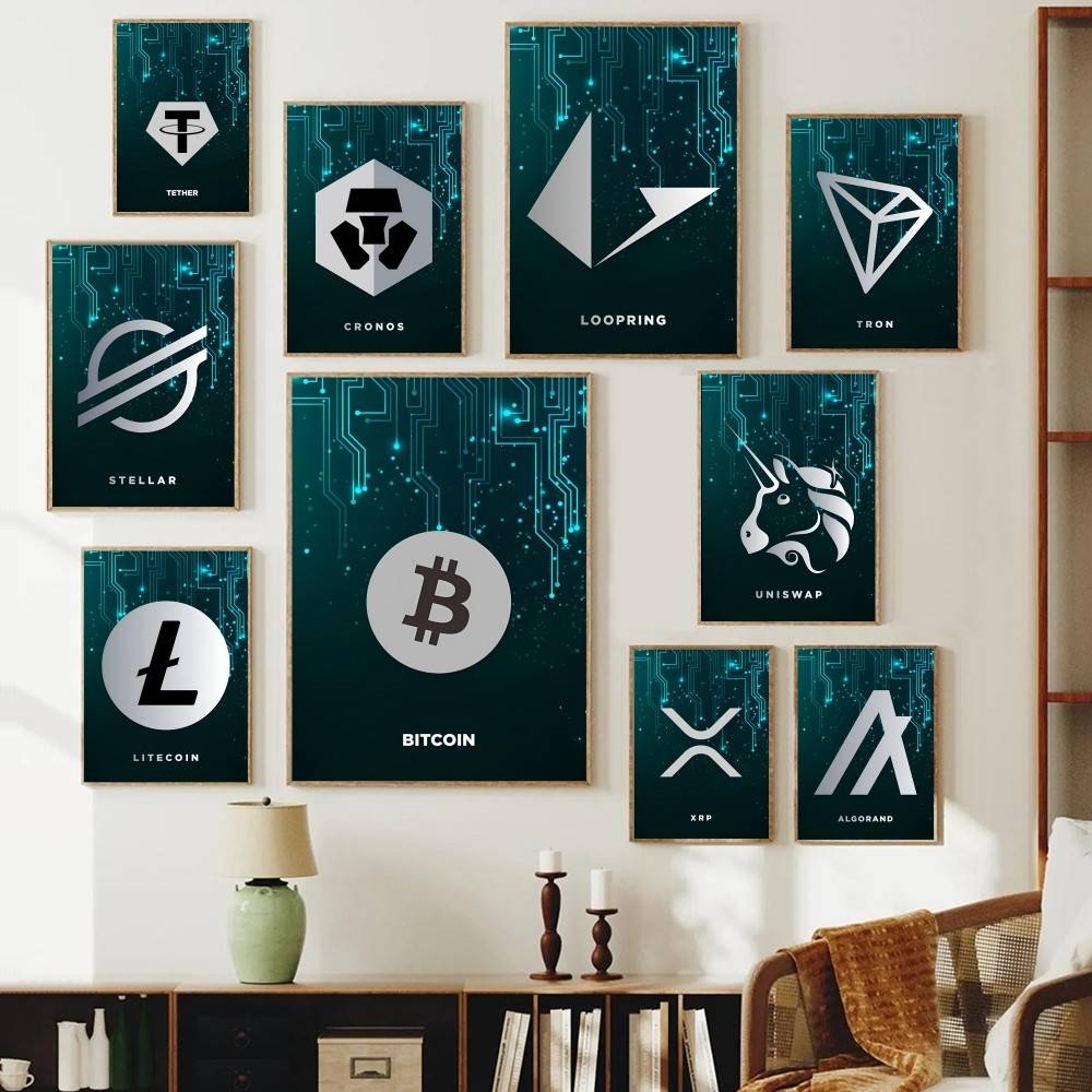 Póster con Símbolo de Criptomo - Office Tech Decor reseña y precio