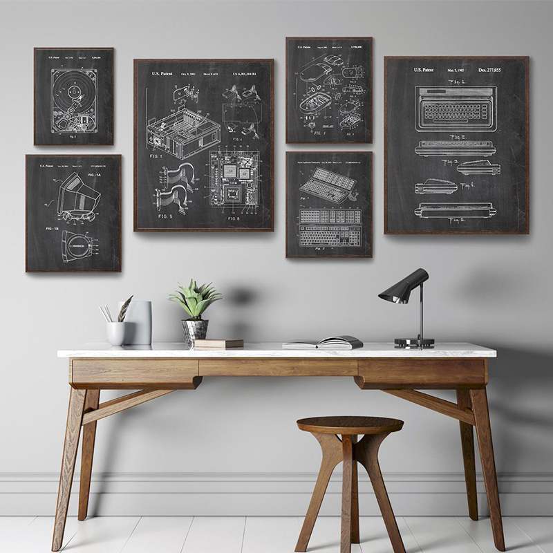 Juego de 6 Cuadros Decorativos - Office Tech Room reseña y precio