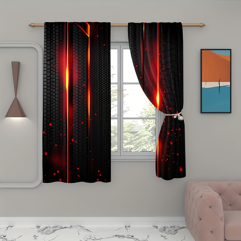2 Cortinas de Lava Negras y Ro - Office Tech Decor reseña y precio