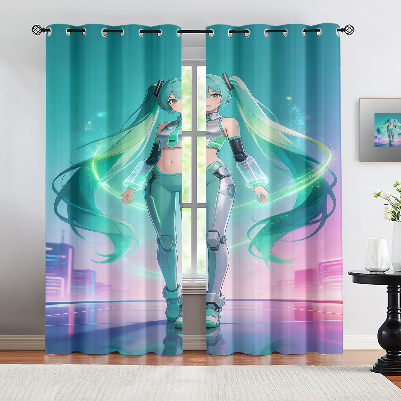 Cortinas opacas de Hatsune Mik - Office Tech Room reseña y precio