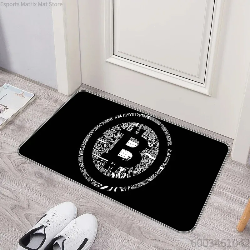 Alfombra con diseño de Bitcoin - Office Tech Room reseña y precio