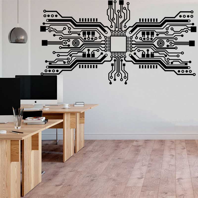 Pegatina de pared con Chip de  - Office Tech Room reseña y precio